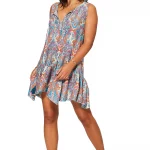 Robe courte ample sans manches colorée - RLIP3039B