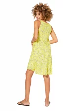 Robe courte bohème sans manches Jaune à fleurs - RLIPV0012A – Image 2