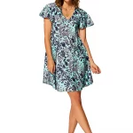 Petite Robe ample bleue à manches courtes - RLIP2000F