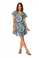 Petite Robe ample bleue à manches courtes - RLIP2000F