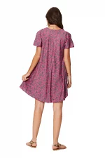 Petite Robe ample rose à manches courtes - RLIP2000B – Image 2