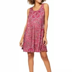 Petite Robe courte ample Rose à motifs - RLIP0285A