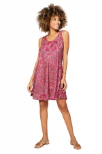 Petite Robe courte ample Rose à motifs - RLIP0285A