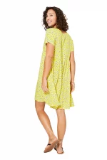 Petite Robe bohème ample Jaune à fleurs - RLIPV0017A – Image 2