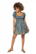 Robe courte évasée bohème d'été - RLIP0293A