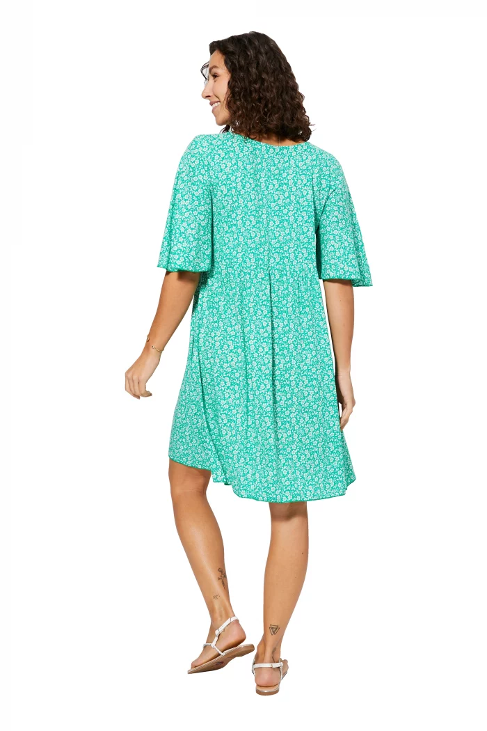 Robe bohème courte ample Vert turquoise - RLIPV0018A – Image 2