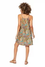 Petite Robe ample à bretelles Beige colorée- RLIP0274B – Image 2