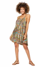 Petite Robe ample à bretelles Beige colorée- RLIP0274B