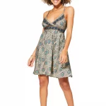 Petite Robe d'été à bretelles Beige et bleue - RLIP0279B