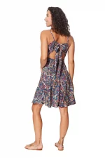 Robe courte Colorée à noeud dans le dos- RLIP0277A – Image 2