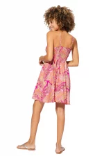 Petite Robe d'été à bretelles Rose et fuchsia - RLIP0279A – Image 2