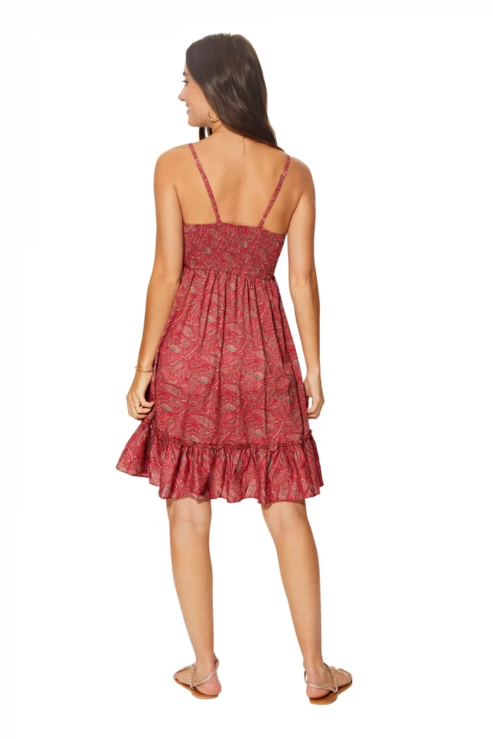 Robe courte évasée Rouge bohème - RLIP0276B – Image 2