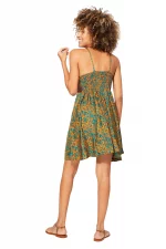 Petite Robe d'été à bretelles Turquoise et jaune - RLIP0279C – Image 2