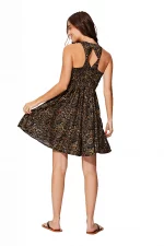 Robe bohème noire et or à dos nageur - RLIP2003E – Image 2