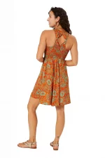 Robe bohème orange et rouge à dos nageur - RLIP2003C – Image 2