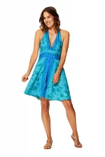 Robe courte dos nu Bleue bohème - RLIP0270A