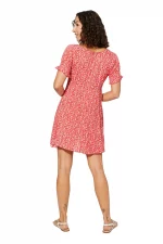 Petite Robe bohème Rouge à fleurs blanches - RLIPV0015A – Image 2