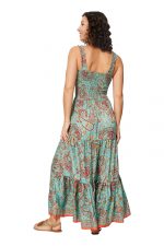 Longue Robe à bretelles larges Turquoise - MAXIPA3066A – Image 2