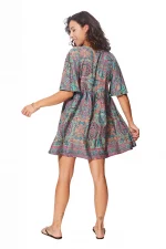 Petite Robe courte estivale bohème colorée - RLIP3044B – Image 2