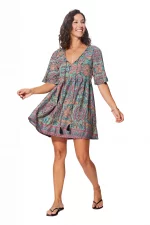 Petite Robe courte estivale bohème colorée - RLIP3044B