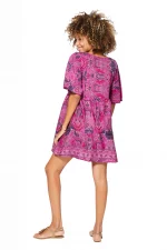 Petite Robe courte estivale bohème rose - RLIP3044A – Image 2