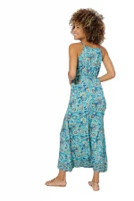 Robe longue ajustée Bleue à motifs bohèmes - MAXIPA3060A – Image 2