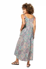 Robe ample à bretelles à nouer Colorée - MAXIPA3058B – Image 2