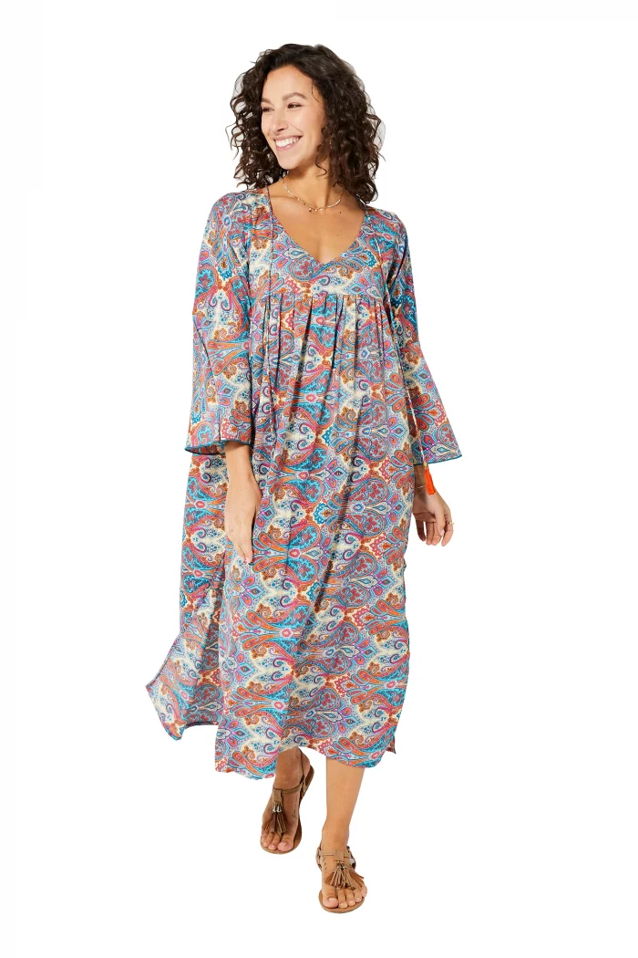 Longue Robe bohème Colorée ample fendue - MAXIPA3085B – Image 1