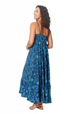 Robe longue à bretelles Bleue bohème - MAXIPA3062A – Image 2