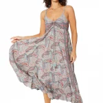 Robe longue à bretelles Grise colorée - MAXIPA3062B