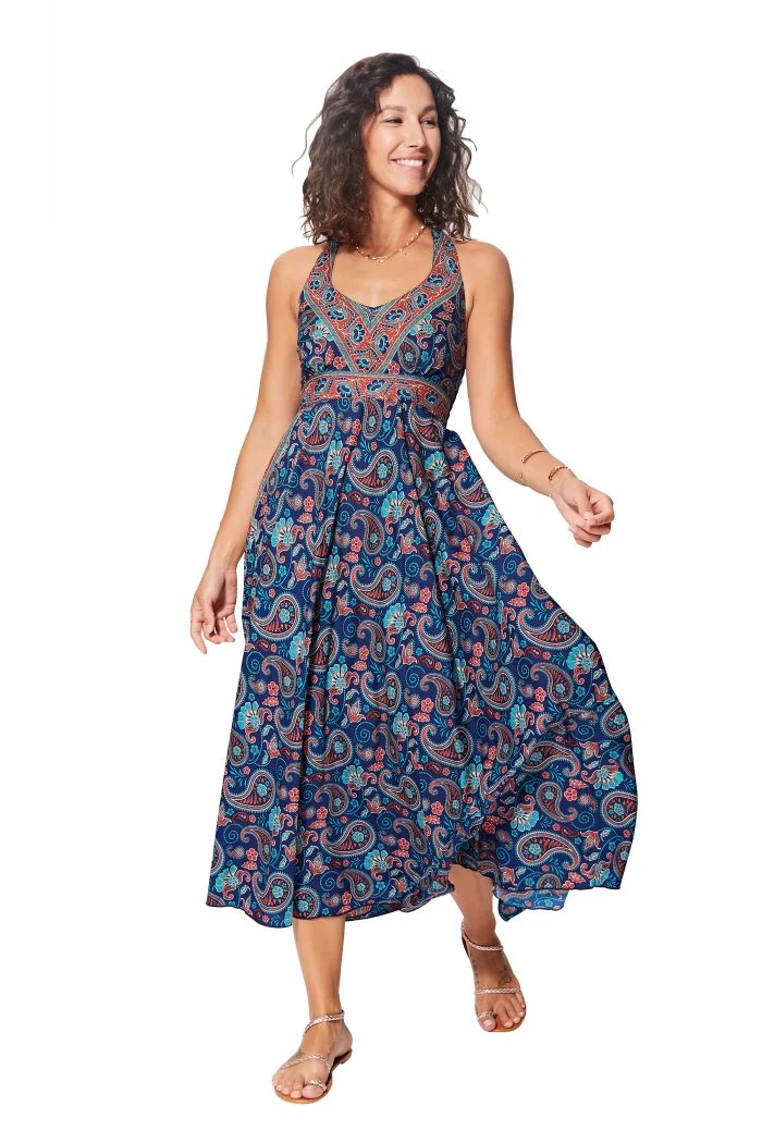 Longue Robe à dos nageur Bleue marine - MAXIPA3065E – Image 1