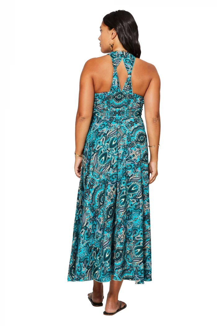 Longue Robe à dos nageur Bleu vif- MAXIPA3065D – Image 2