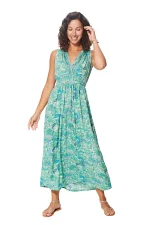 Longue Robe sans manches Verte turquoise - MAXIPA3073A