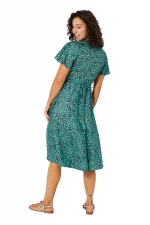 Robe bohème mi-longue à manches courtes - RLIP2001H – Image 2