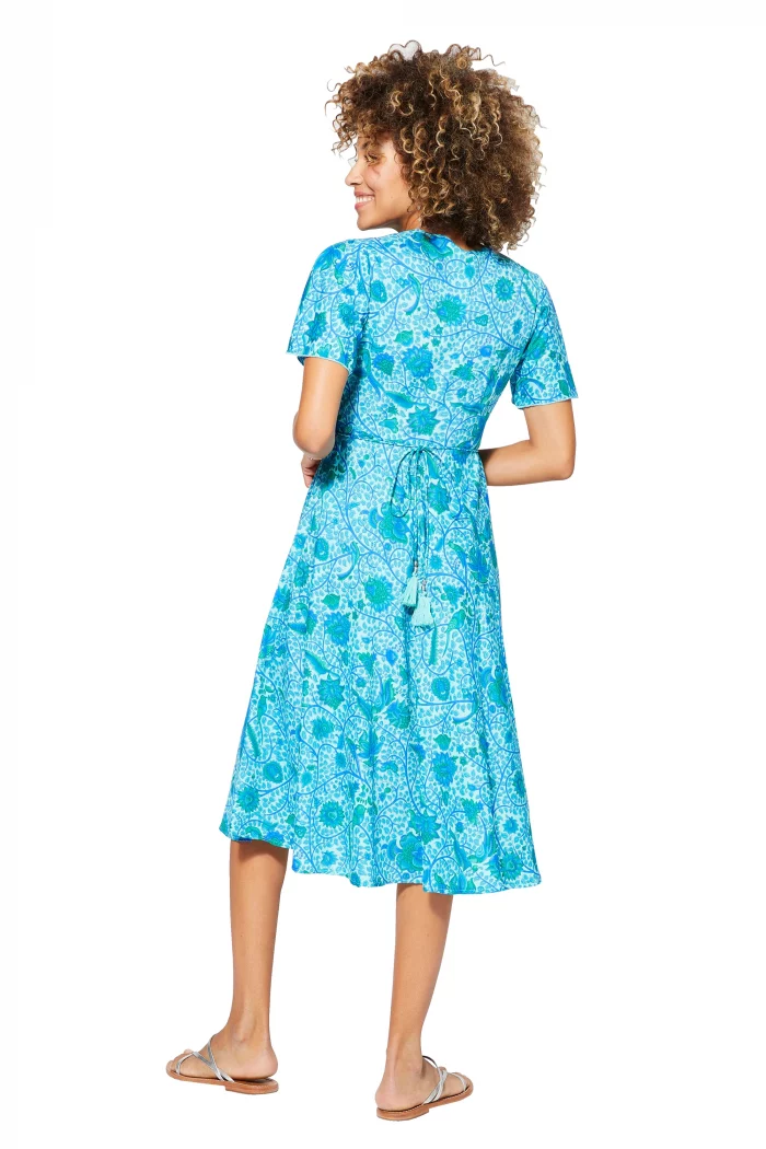 Robe mi-longue à nouer Bleu clair - RLIP0298C – Image 2