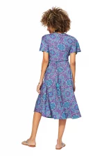 Robe mi-longue à nouer Bleu violette - RLIP0298A – Image 2