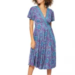 Robe mi-longue à nouer Bleu violette - RLIP0298A