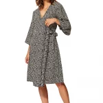 Robe bohème à nouer Noire et crème - RLIP0299C