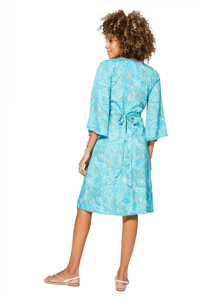 Robe bohème à nouer Bleue - RLIP0299B – Image 2