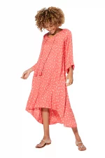 Robe ample à manches longue Corail à fleurs - MAXIPAV0020A