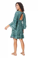 Robe courte estivale à manches longues et dos ouvert - RLIP0601A – Image 2