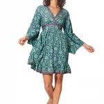 Robe courte estivale à manches longues et dos ouvert - RLIP0601A