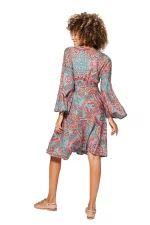 Robe bohème mi-longue colorée à manches longues - RLIP0603A – Image 2