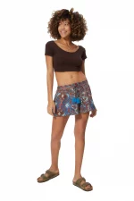 Short boho aux motifs orange et bleu - SIP0037F