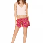 Short motif ethnique rose et jaune - SIP0039C