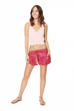 Short motif ethnique rose et jaune - SIP0039C