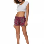 Short rose imprimé fleur turquoise - SIP0039G