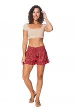 Short rose style ethnique à volant - SIP0045A