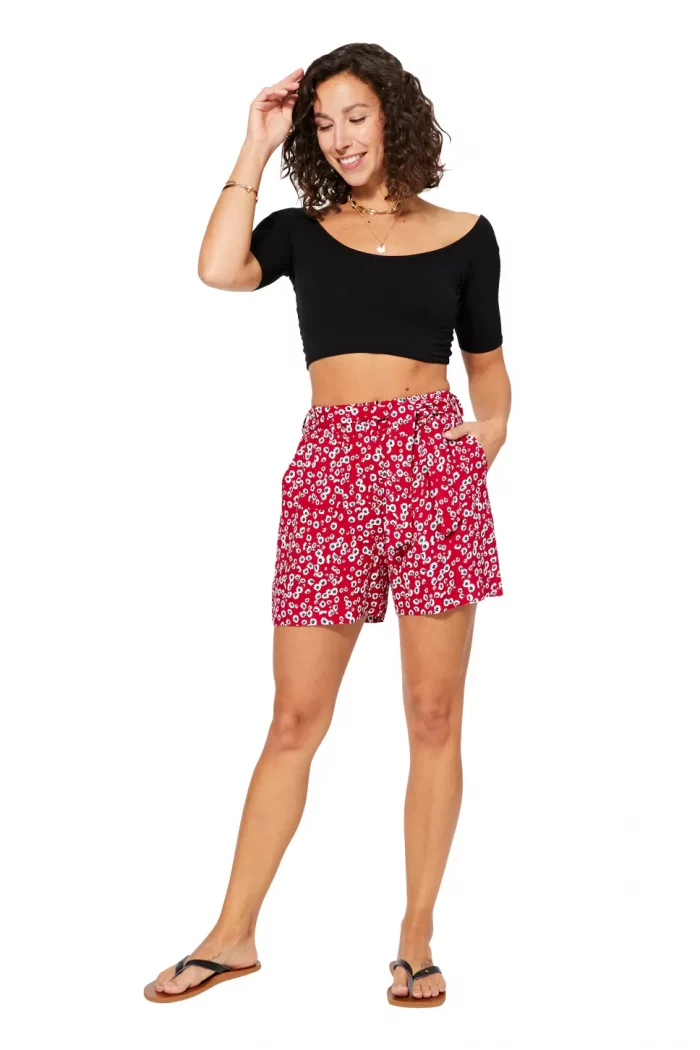 Short rose à petites fleurs blanches - SIPV0001A – Image 1