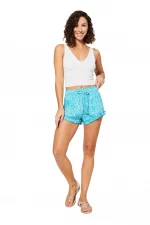 Short turquoise imprimé floral blanc - SIPV0002A